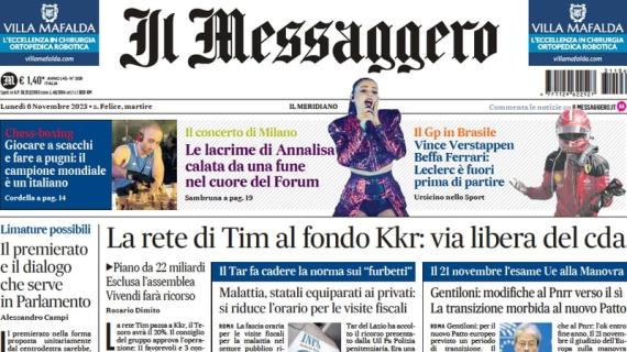 Il Messaggero: "Lukaku, ultimo respiro Roma. L'alluvione non ferma Fiorentina-Juve"