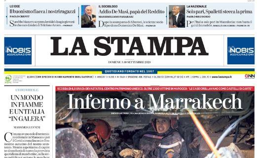 La Stampa in taglio alto sull'1-1 in Macedonia: "Solo pari, Spalletti stecca la prima"