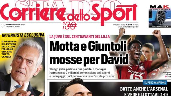 La prima pagina del Corriere dello Sport sull'1-0 con l'Arsenal: "Passo da Inter"