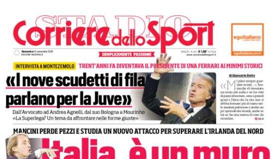 Il monito del Corriere dello Sport in apertura: "Italia, è un muro"
