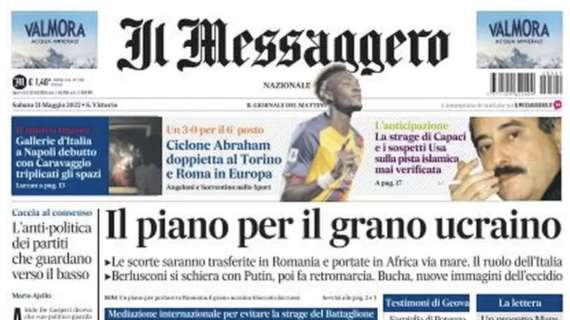 Il Messaggero: "Ciclone Abraham: doppietta al Torino e Roma in Europa"