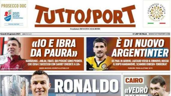 Tuttosport in apertura: "Ronaldo: 'Questa è la Juventus'"