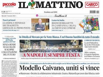 Il Mattino titola sui tanti mercatori del Napoli in stagione: "La giostra dei gol"