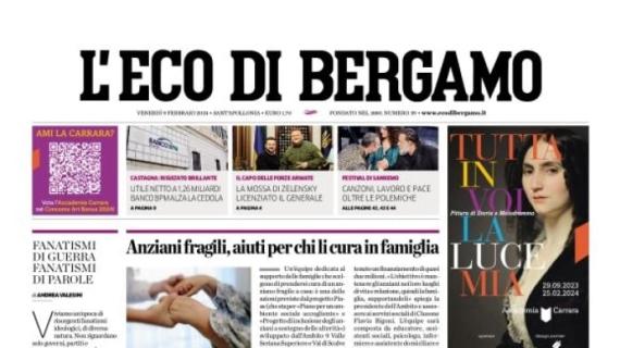 L'apertura de L'Eco di Bergamo: "Riecco super Giorgio: Scalvini è tornato ad altissimi livelli"