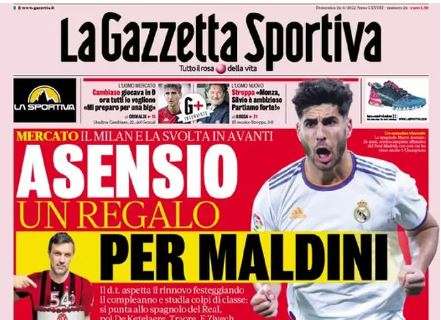 L'apertura de La Gazzetta dello Sport sul Milan: "Asensio un regalo per Maldini"