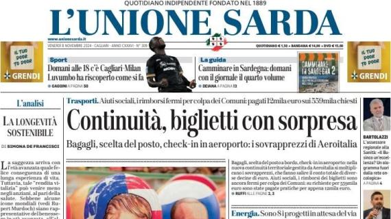 L'Unione Sarda si proietta a Cagliari-Milan: "Luvumbo ha riscoperto come si fa"