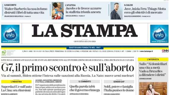 L'apertura de La Stampa: "Juve, inizia l'era Thiago Motta: ecco gli obiettivi di mercato"