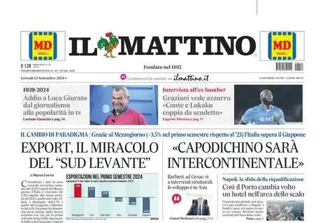 Il Mattino titola così questa mattina: "Conte e Lukaku, coppia da scudetto"