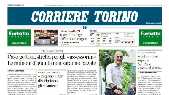 Il Corriere di Torino apre così sui bianconeri: "Juve-Friburgo in Europa League"
