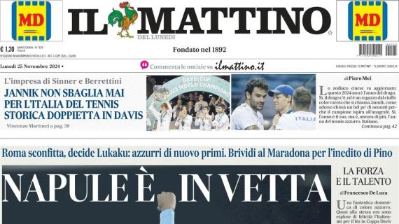 La zampata di Lukaku stende la Roma, l'apertura de Il Mattino: "Napule è in vetta"