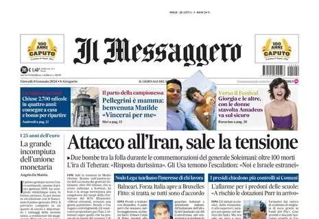 Il Messaggero titola sul 2-1 alla Cremonese: "La rimonta della Roma: sarà derby"