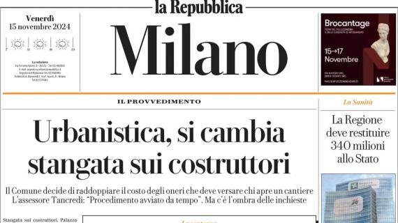 Inchiesta curve, La Repubblica di Milano titola: "Affari e delitti, si pente Beretta"