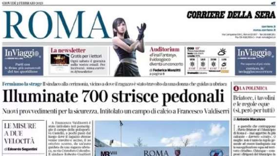 Il Corriere di Roma in prima pagina: "Disastro Roma, fuori dalla Coppa Italia"
