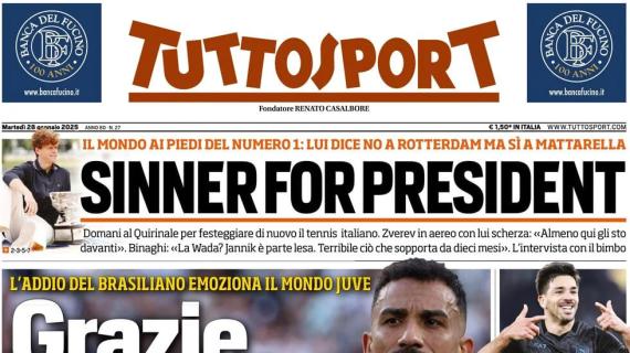 Tuttosport in apertura sull'addio alla Juventus: "Grazie, signor Danilo"