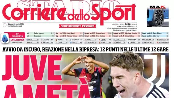 L'apertura del Corriere dello Sport sui bianconeri a Cagliari: "Juve a metà"