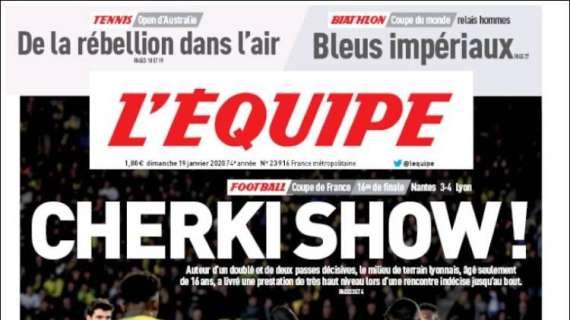 L'Equipe e il nuovo gioiellino dell'Olympique Lione: "Cherki show"