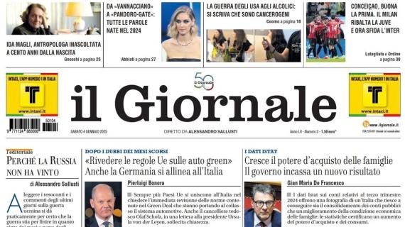 Il Giornale intitola: "Conceicao, buona la prima. Il Milan ribalta la Juve e ora sfida l'Inter"