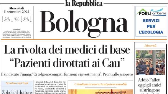 Repubblica (ed. Bologna): "Saputo è tutto bolognese: Dall'Ara sarebbe fiero"