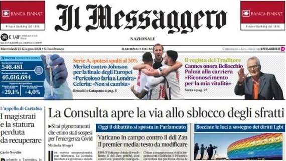 Il Messaggero: "Merkel contro Johnson per la finale. Serie A, ipotesi spalti al 50%"
