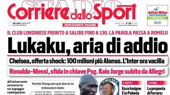 Il Corriere dello Sport in apertura: "Lukaku, aria d'addio"