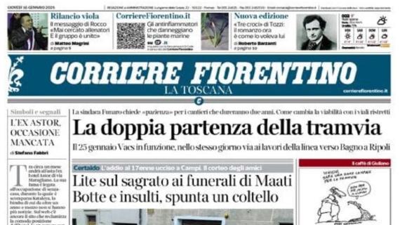 Il Corriere Fiorentino in taglio alto: "Commisso: «Mai cercato altri allenatori, gruppo unito»"