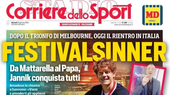 Il Corriere dello Sport apre la prima pagina con la vittoria della Roma: "DDR sale"