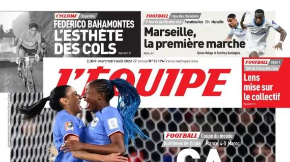 La prima pagina dell'Equipe: "Marsiglia, sfida Champions contro il Panathinaikos"