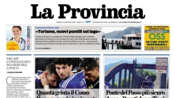 1-1 con la Lazio, La Provincia: "Quanta grinta per il Como. Buon pareggio in rimonta"