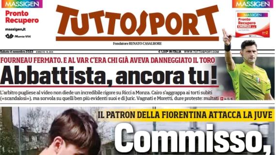 Tuttosport in apertura replica alla Fiorentina: "Commisso, perché ti arrabbi?"