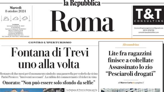 L'ed. romana de La Repubblica titola: "La partenza sprint di Dovbyk e i segreti di Baroni"