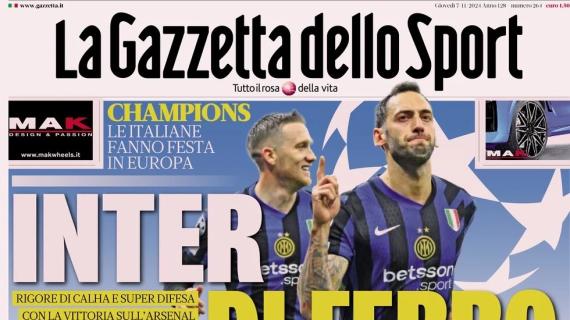 La Gazzetta dello Sport in prima pagina: "Inter di ferro. Atalanta, puoi sognare"