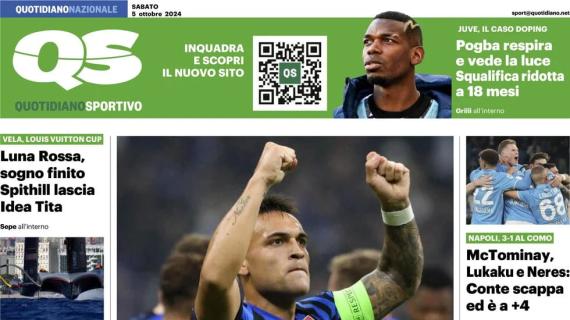 QS in apertura su Lautaro che sfida il Torino: "Carica Inter, l'ora del Toro"