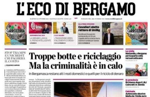 L'Eco di Bergamo: "Atalanta, problemi in casa. E Gasp squalificato in vista della Samp"