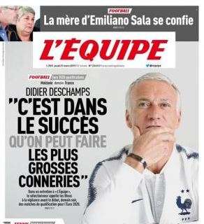Deschamps a L'Equipe: "Nel successo possiamo commettere cazzate"