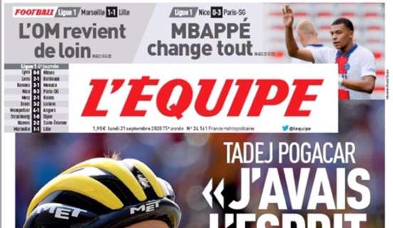 L'apertura de L'Equipe sul Paris Saint-Germain: "Mbappé cambia tutto"