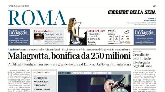 Il Corriere di Roma apre sulla Lazio: "È sbarcato Kamada, ora tocca a Isaksen"