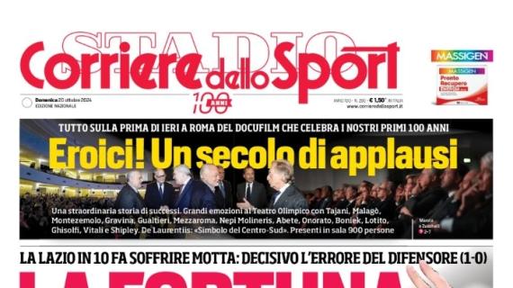 Il Corriere dello Sport in prima pagina sulla vittoria della Juve: "La fortuna Gila"