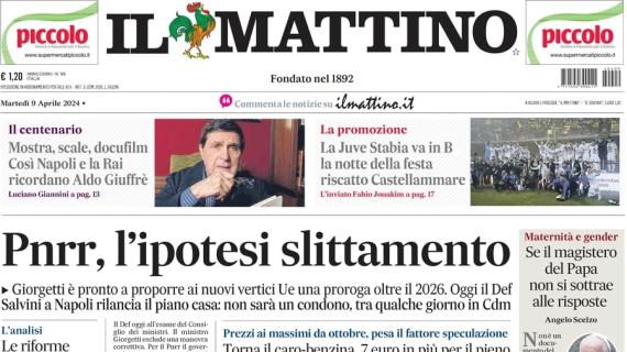 Il Mattino in prima pagina: "Napoli, DeLa insiste per lo stadio: Bagnoli unica soluzione"