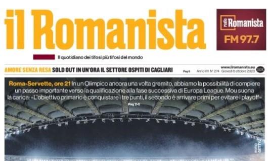 Il Romanista in prima pagina sui giallorossi e la gara di stasera: "La cena è Servette"