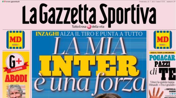 La prima pagina de La Gazzetta dello Sport: "Inter, Inzaghi alza il tiro e punta a tutto"