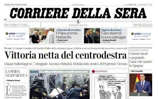 L'apertura del Corriere della Sera: "Caso stipendi, la Juve patteggia"