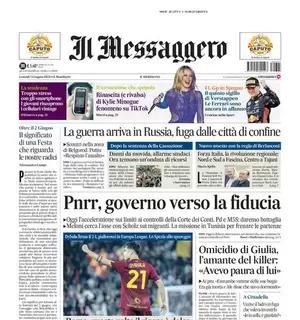 Il Messaggero apre sulla vittoria con lo Spezia: "Roma, questa volta il rigore è dolce"