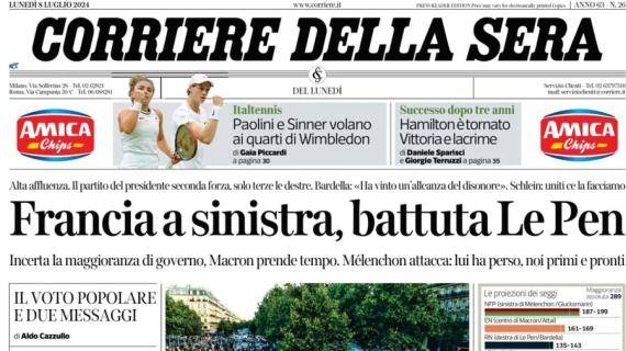 Corriere della Sera: "I fenomeni stanno a guardare. Nuove stelle si prendono l’Europa"