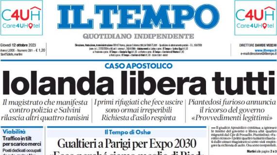 Il Tempo in prima pagina sulle due romane: "Roma e Lazio, capitani in crisi"