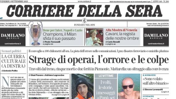 CorSera titola così oggi in apertura: "Champions, il Milan sfida il suo passato"