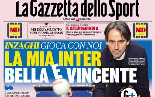 L'apertura de La Gazzetta dello Sport, parla Inzaghi: "La mia Inter bella e vincente"