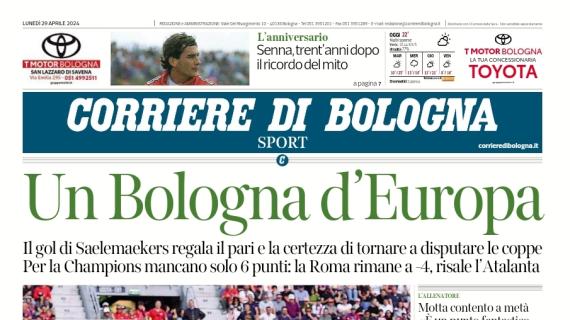 L'apertura del Corriere di Bologna dopo il peri con l'Udinese: "Un Bologna d'Europa"