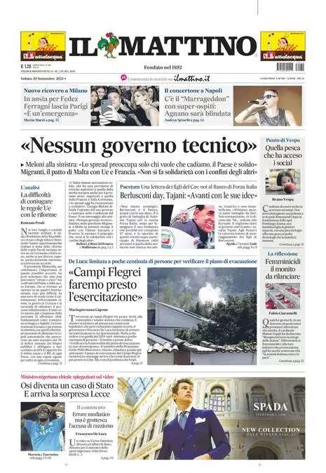 L'apertura de Il Mattino: "Osi diventa un caso di Stato. E arriva la sorpresa Lecce" 