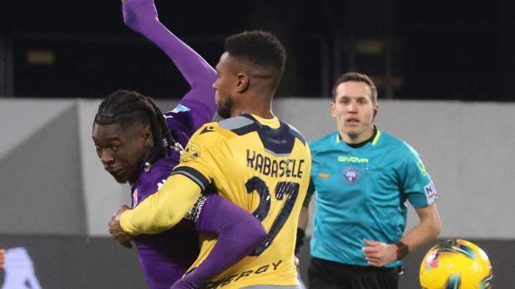 Pareggio immediato dell'Udinese con Kabasele. Fiorentina di nuovo settima