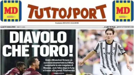 Tuttosport in apertura sulla sfida di Torino: "Diavolo che Toro!"